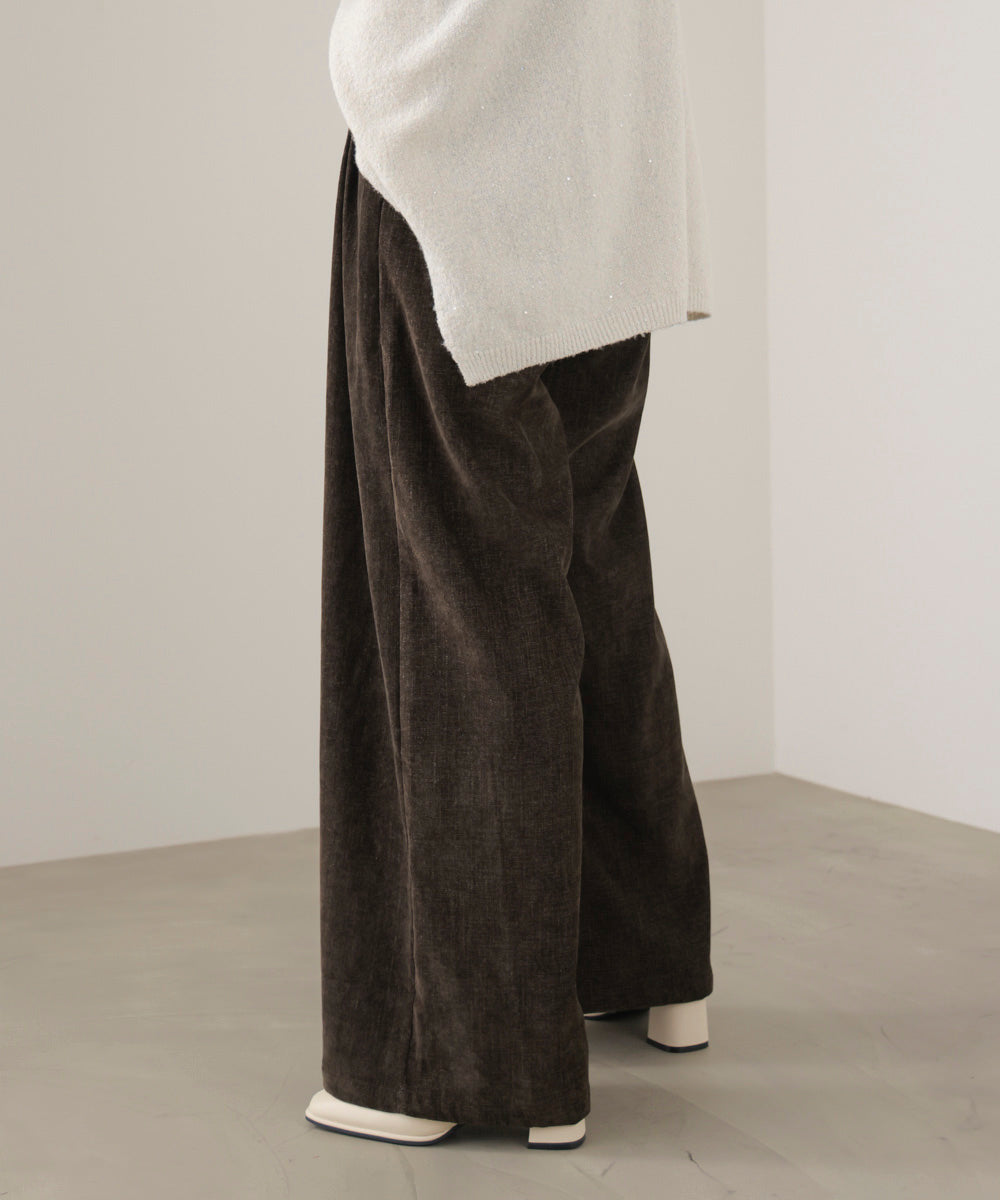 ストレッチベロアライクタックパンツ