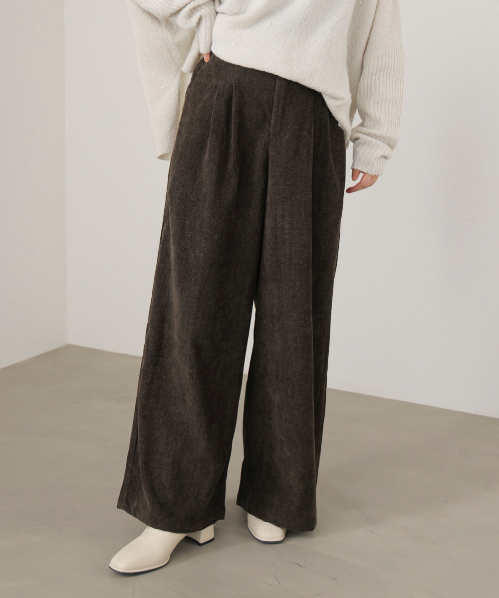 ストレッチベロアライクタックパンツ