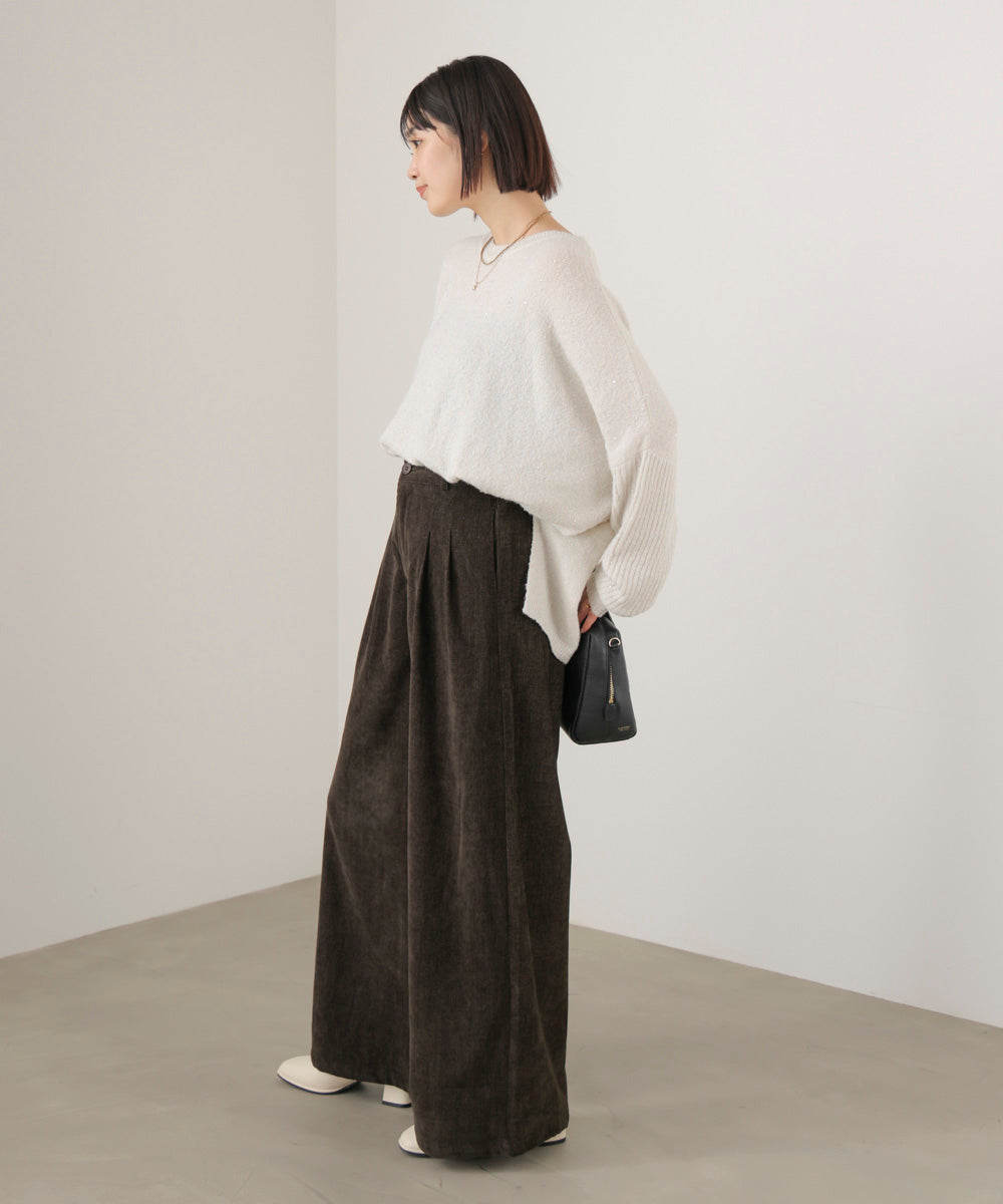 ストレッチベロアライクタックパンツ