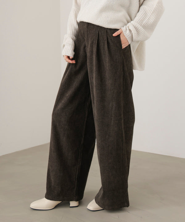 ストレッチベロアライクタックパンツ