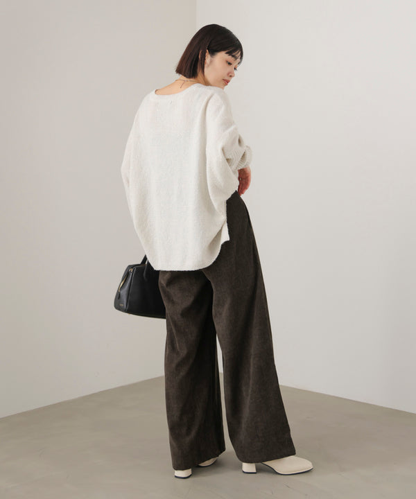 ストレッチベロアライクタックパンツ