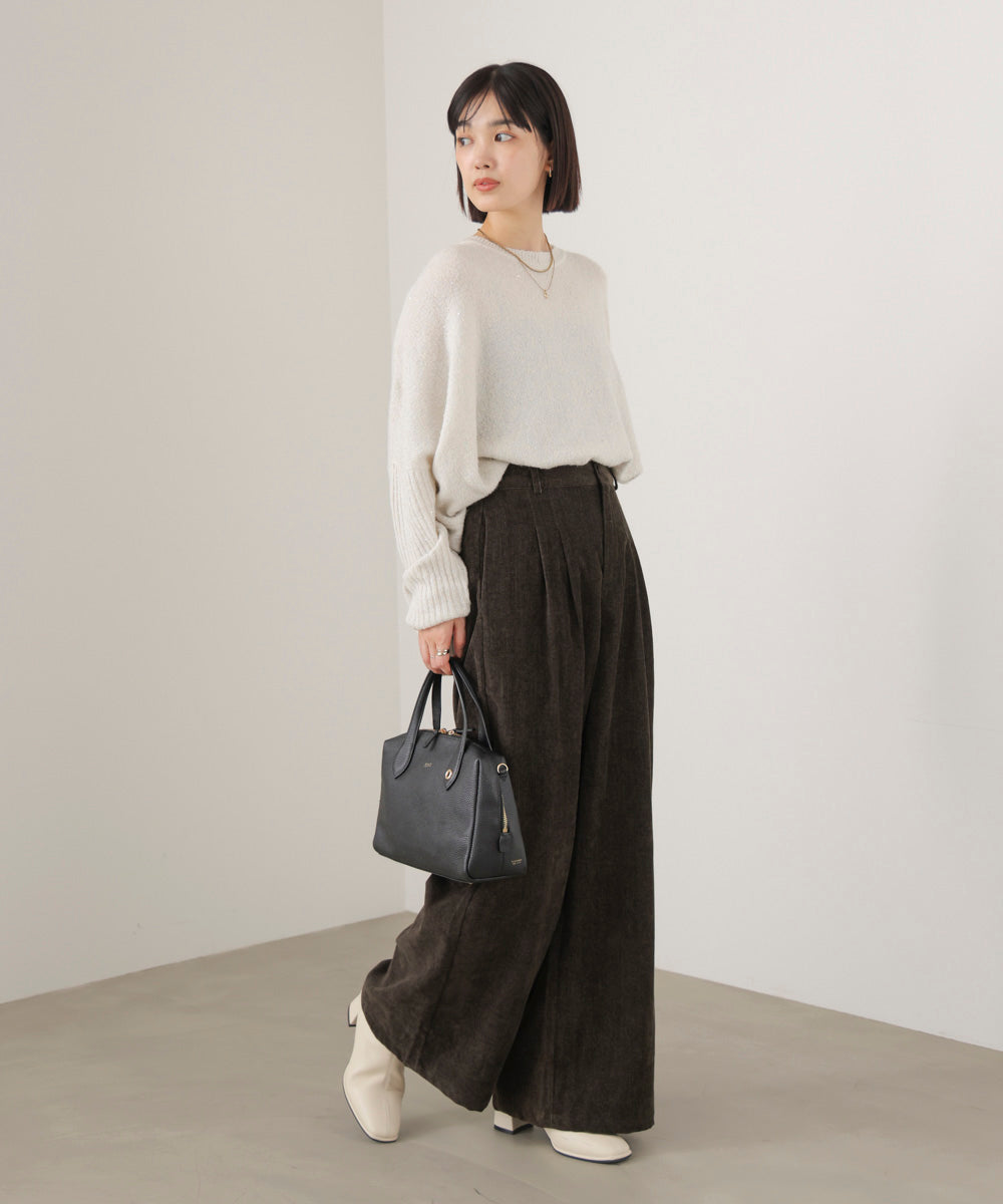 ストレッチベロアライクタックパンツ