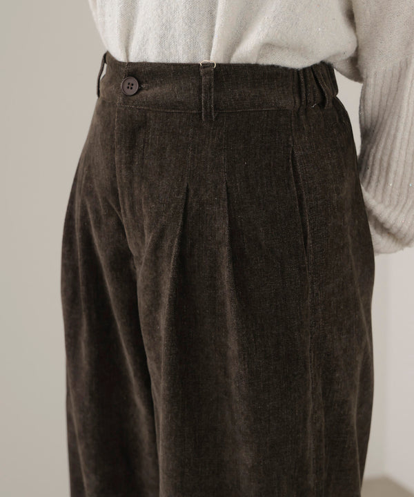 ストレッチベロアライクタックパンツ