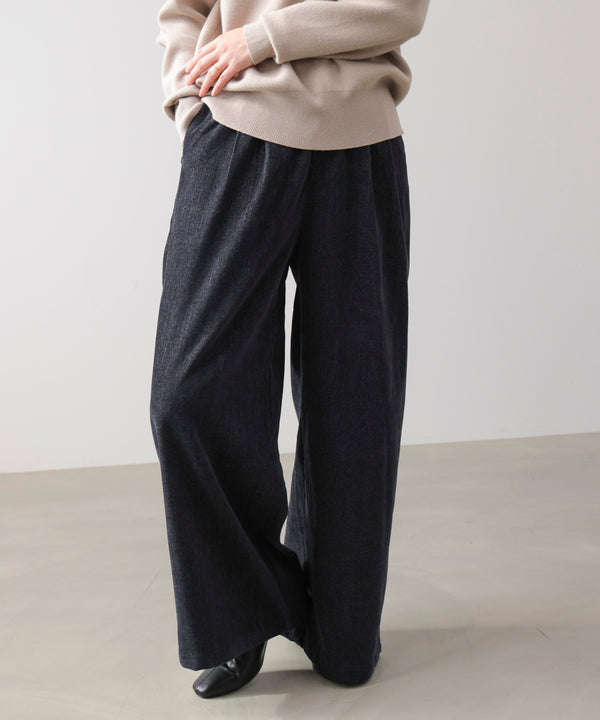 ストレッチベロアライクタックパンツ