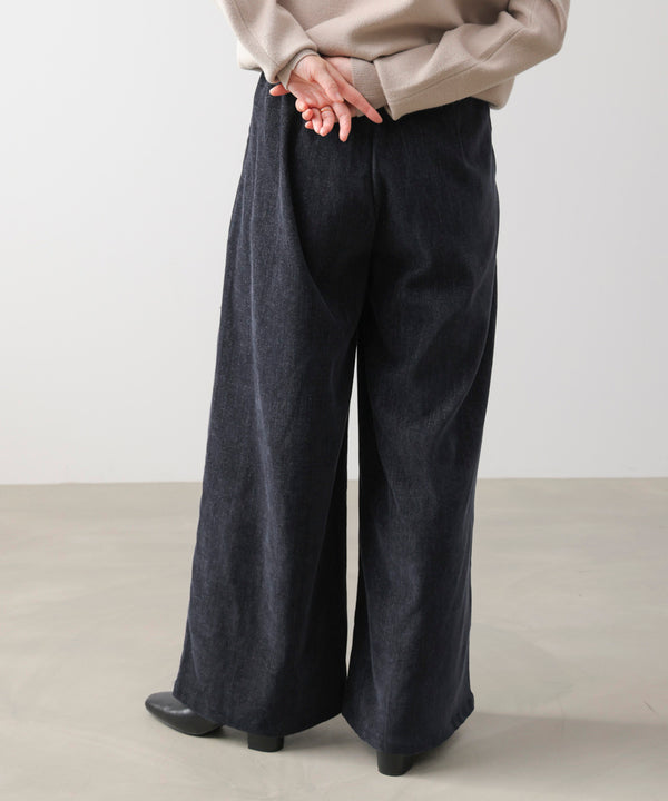 ストレッチベロアライクタックパンツ