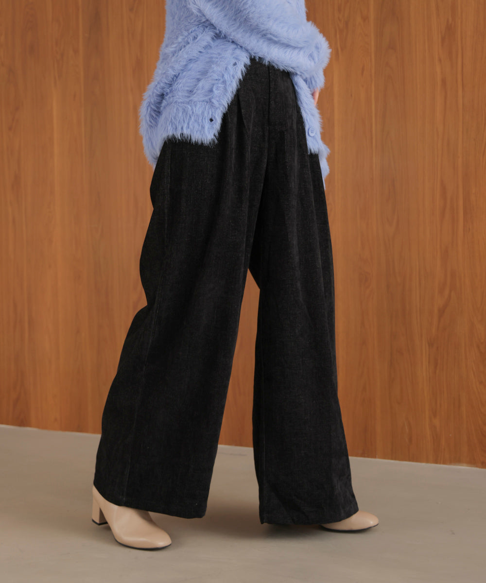 ストレッチベロアライクタックパンツ