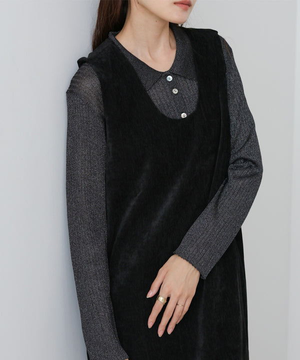 ベロアロングワンピース