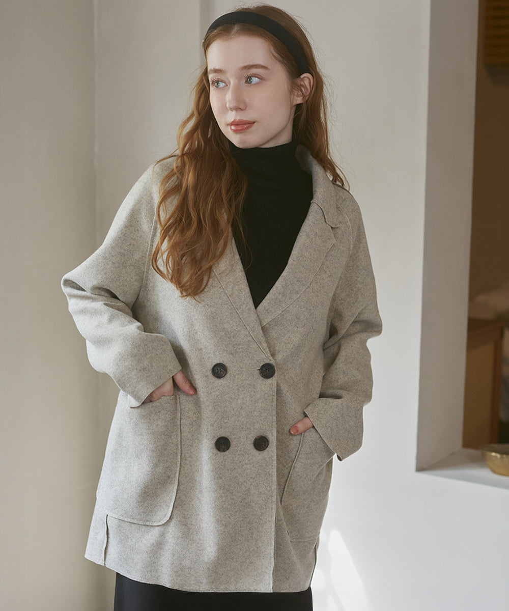 2025AW ウールライクダブルジャケット　テーラード　ダブルジャケット ウールライクテーラードダブルジャケット