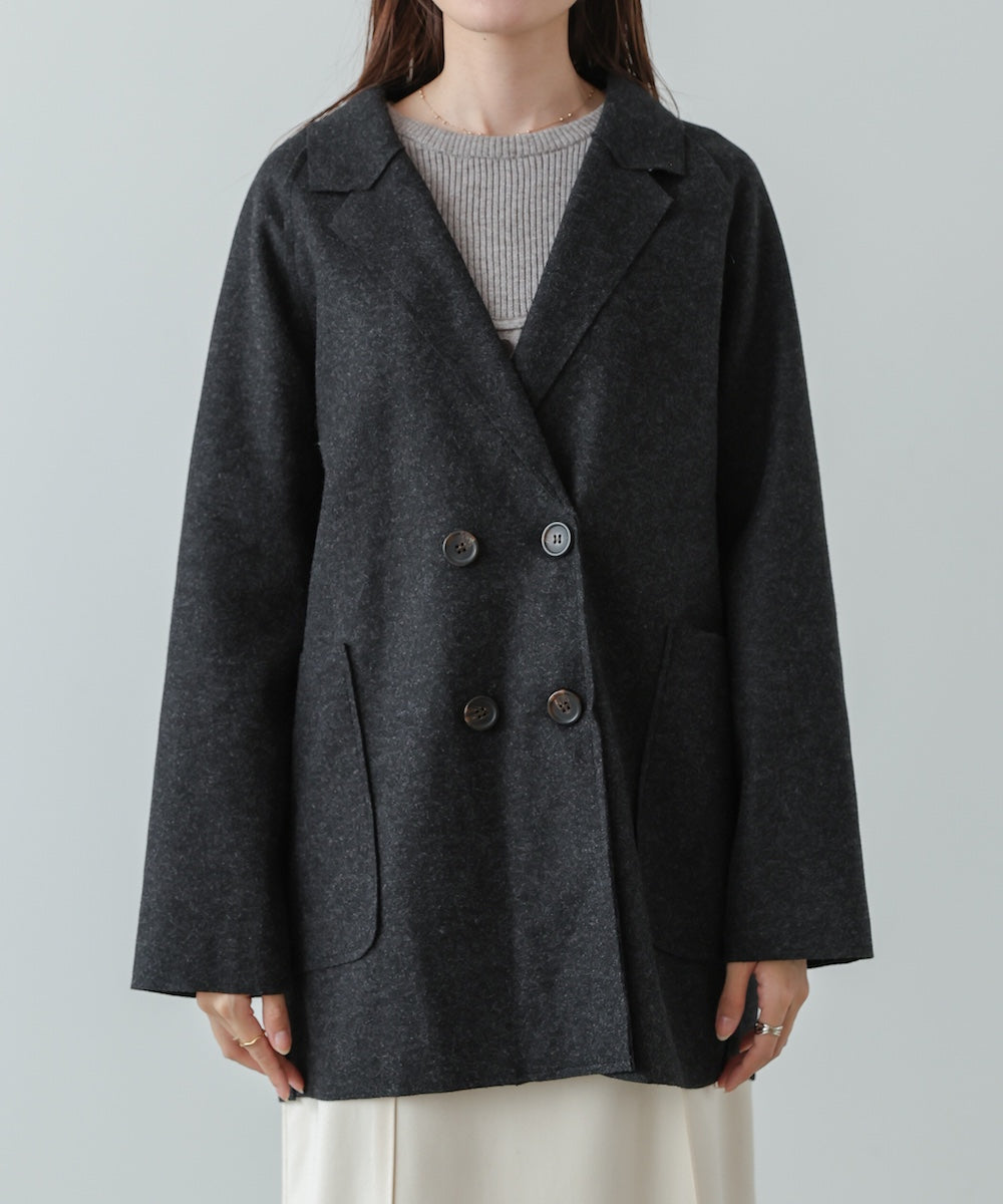 2025AW ウールライクダブルジャケット　テーラード　ダブルジャケット ウールライクテーラードダブルジャケット