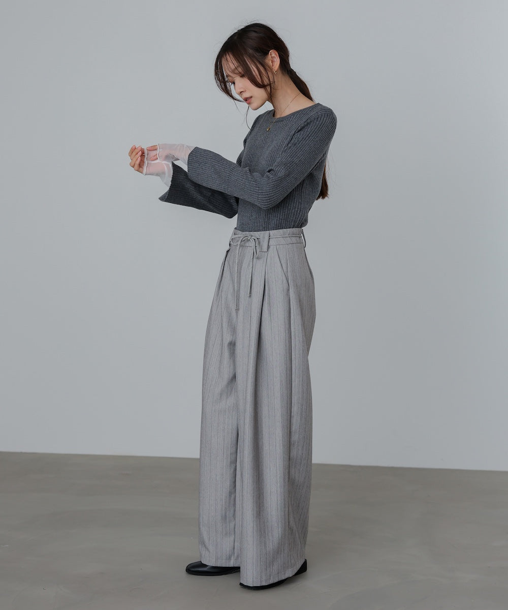 ストライプヘリンボーンパンツ