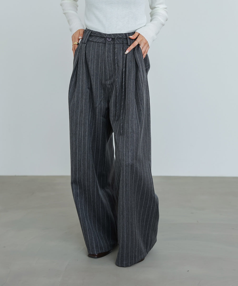 ストライプヘリンボーンパンツ