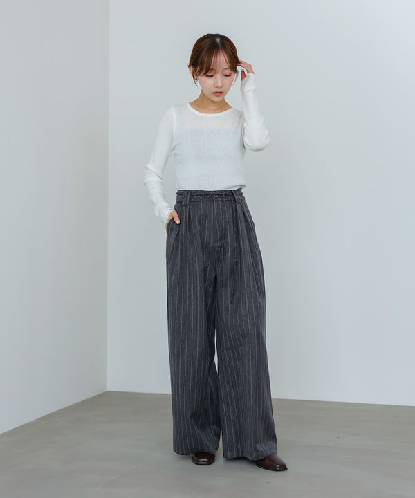 ストライプヘリンボーンパンツ