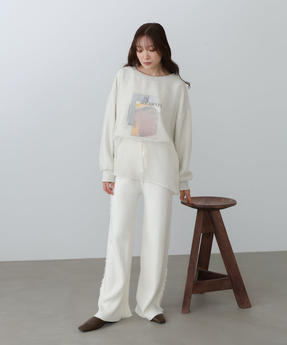 サイドフリンジニットパンツ