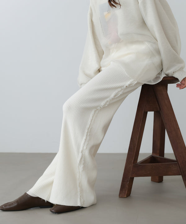 サイドフリンジニットパンツ