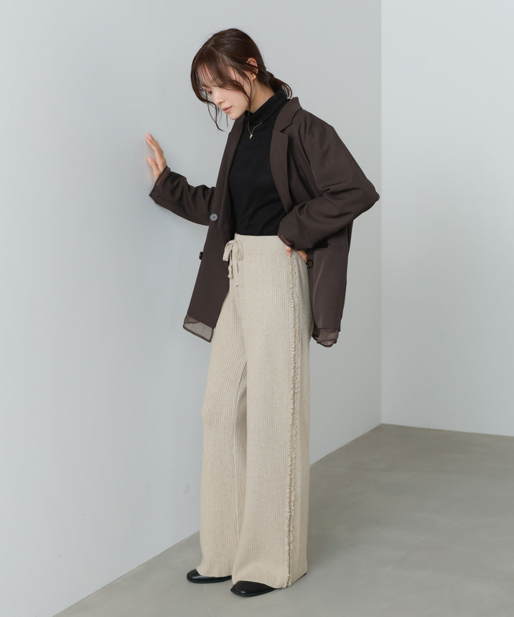 サイドフリンジニットパンツ
