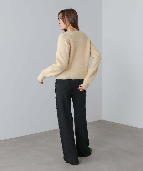 サイドフリンジニットパンツ
