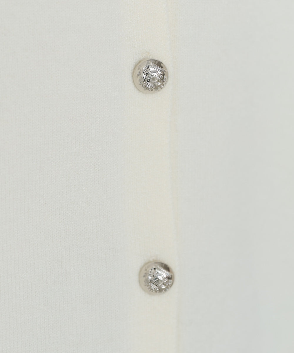 衿デニムドッキングニットカーディガン