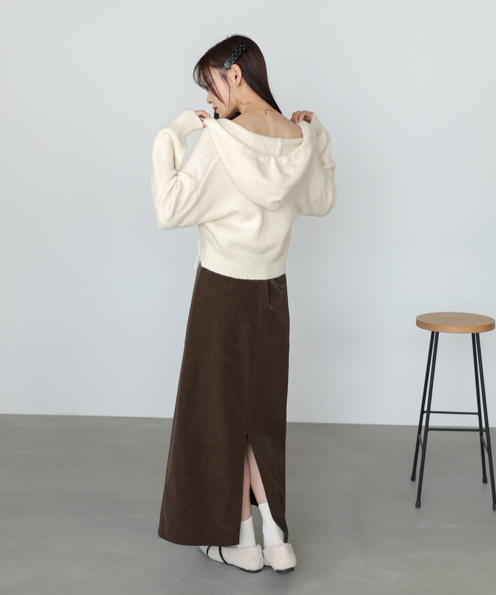 フーディーニットトップス