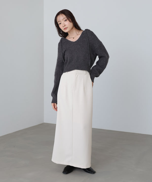 フーディーニットトップス