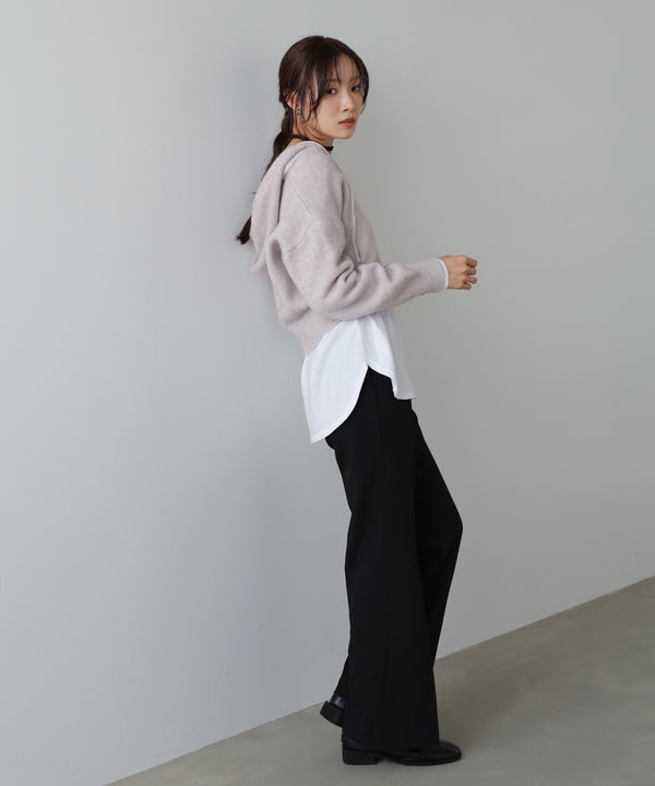 フーディーニットトップス