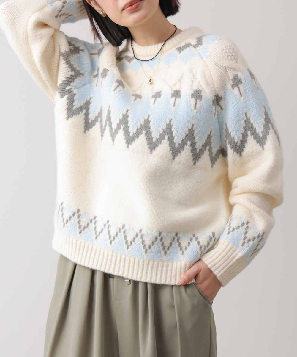 ノルディック柄ニット