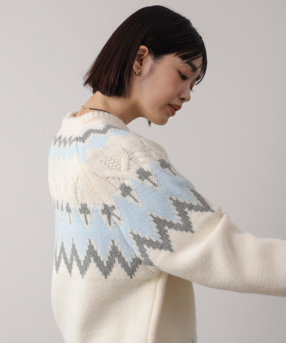 ノルディック柄ニット