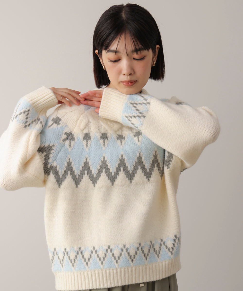 ノルディック柄ニット
