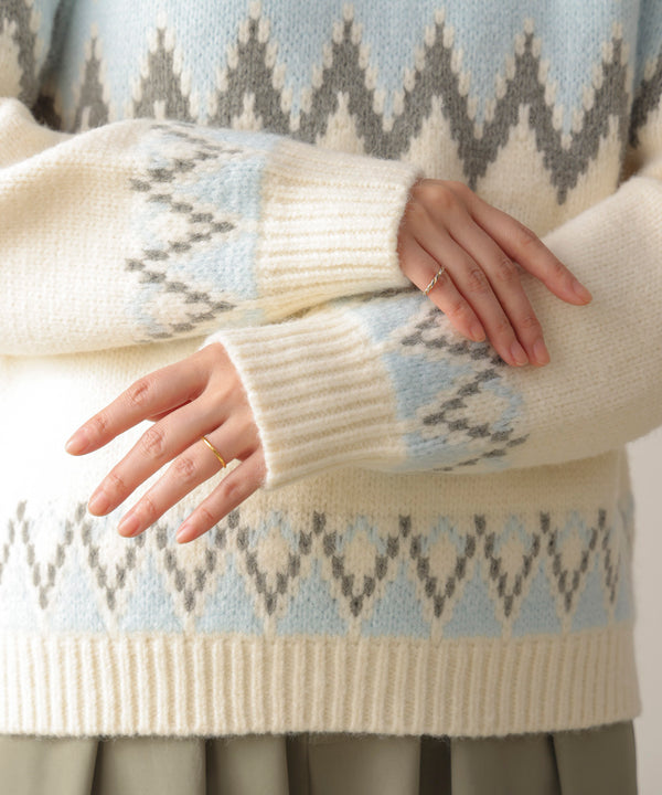 ノルディック柄ニット