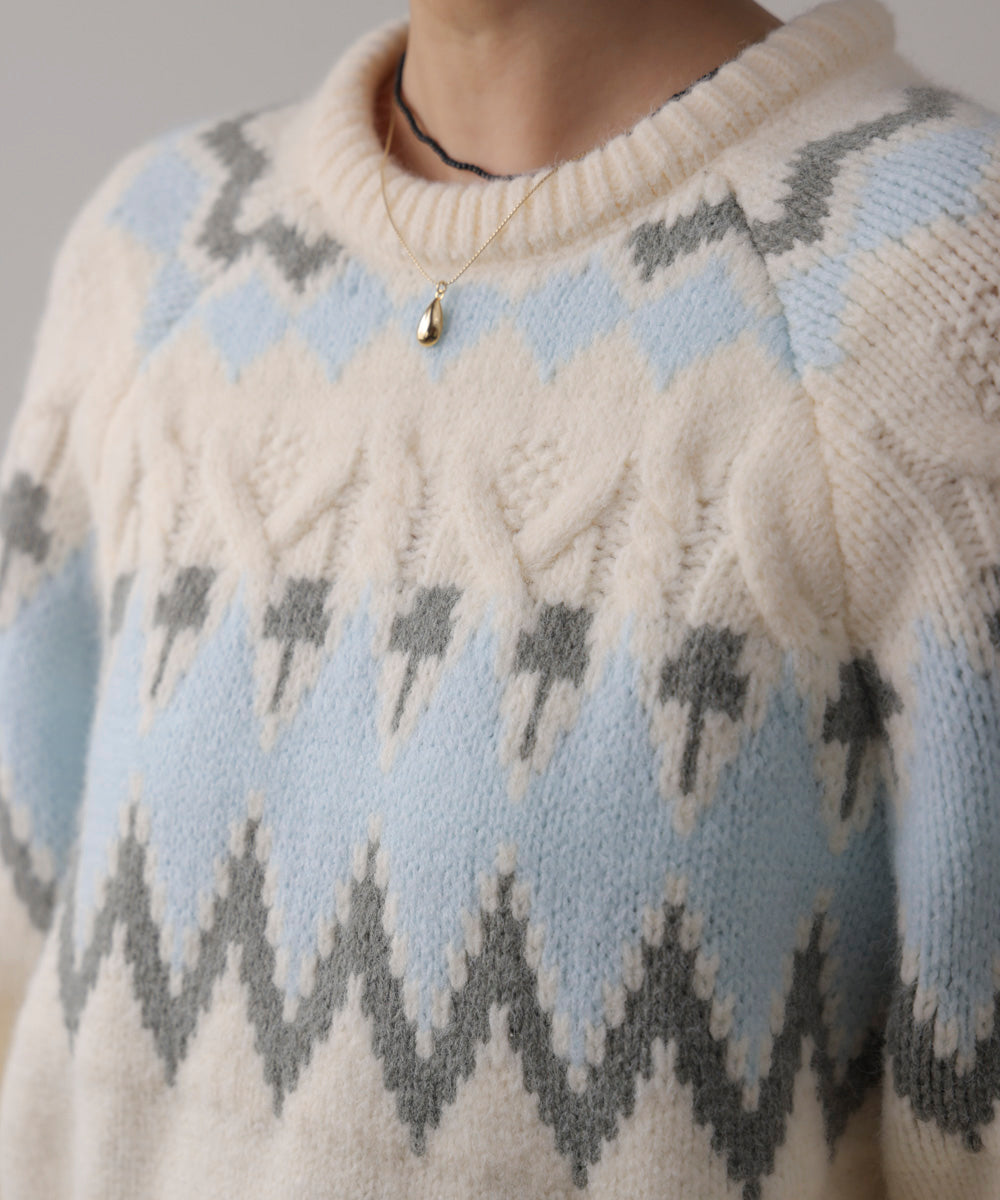 ノルディック柄ニット