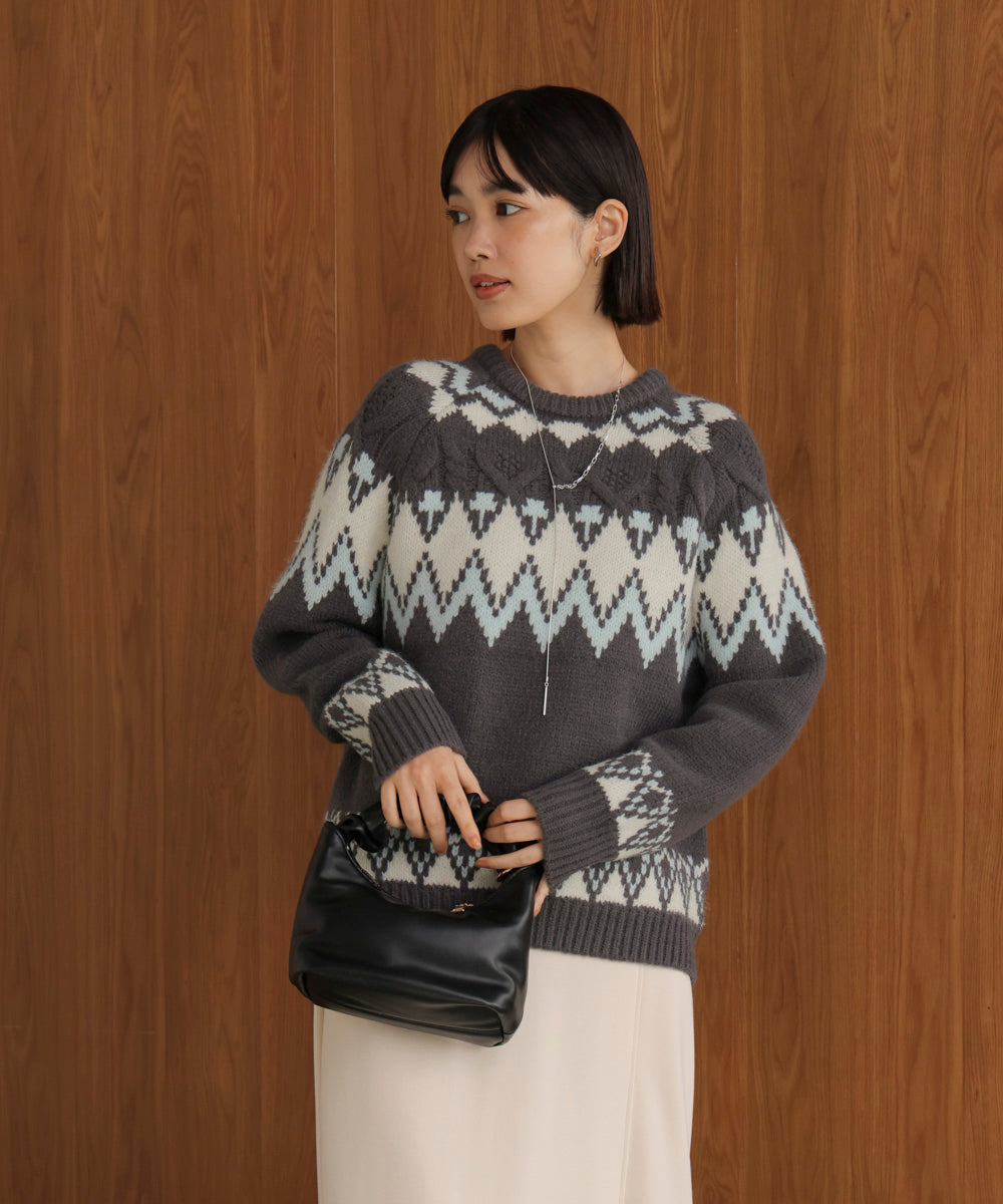 ノルディック柄ニット