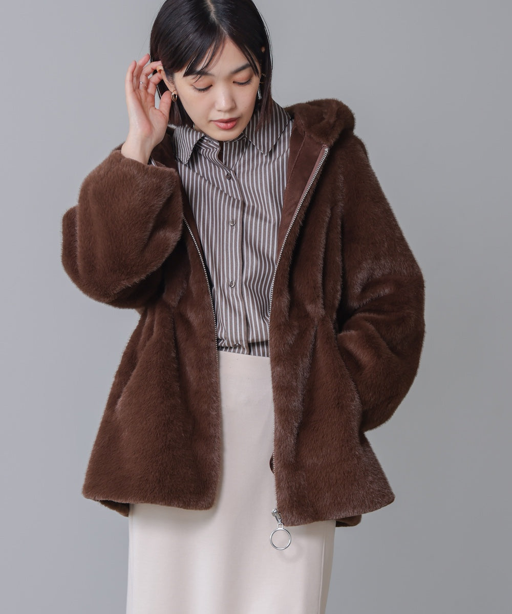 treatürself バニーファーコート ブラウン treatürself バニーファーコート ブラウン treatürself バニーファー