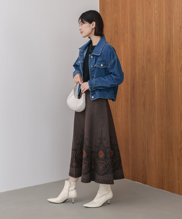 【WEB限定】柄ニットスカート