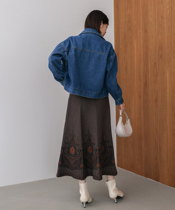 【WEB限定】柄ニットスカート