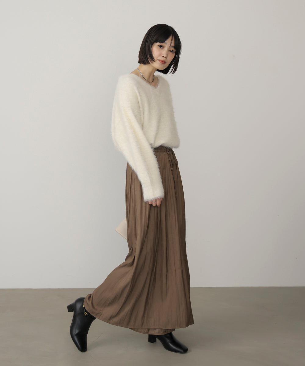 ギャザーウエストワイドパンツ