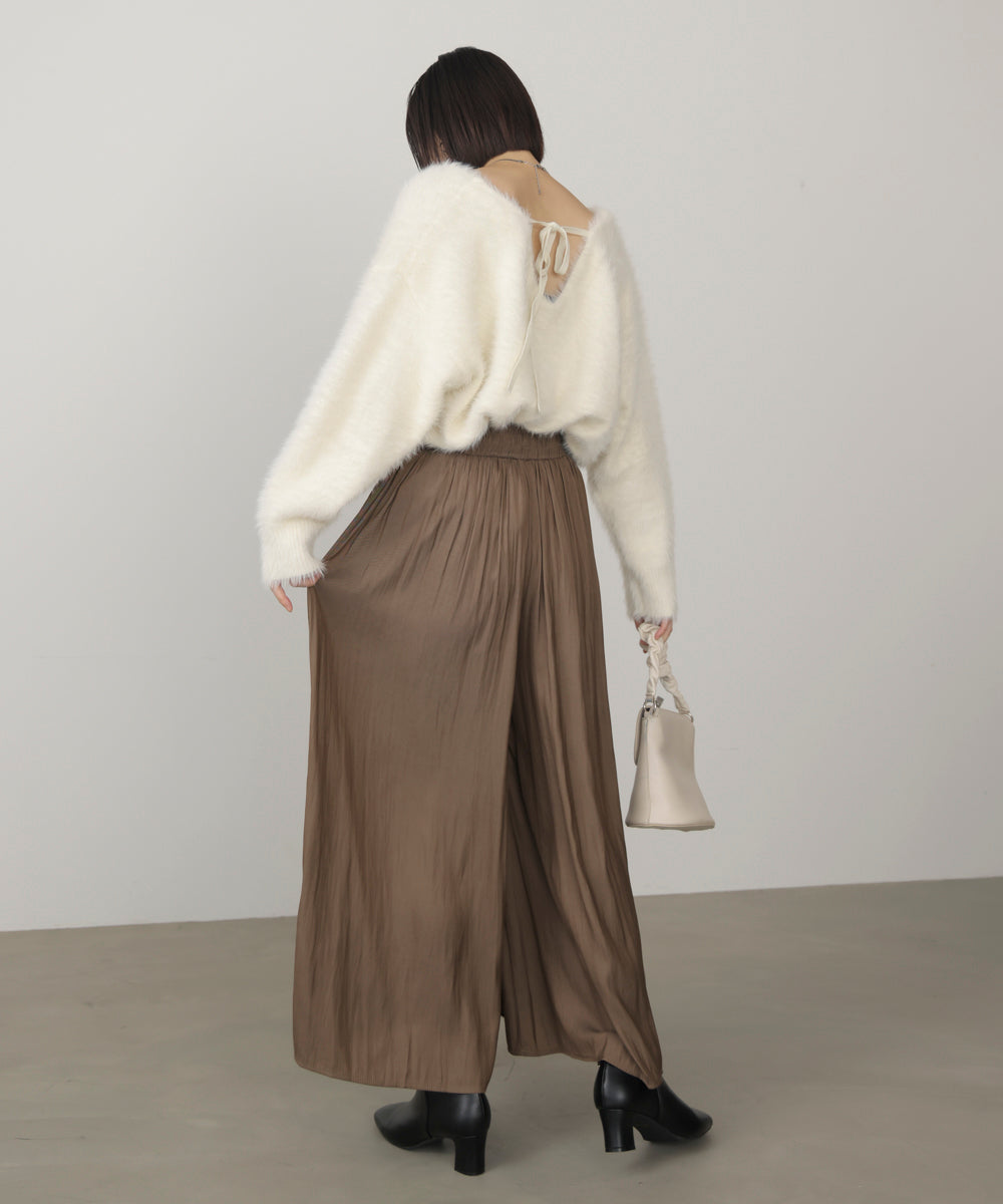 ギャザーウエストワイドパンツ