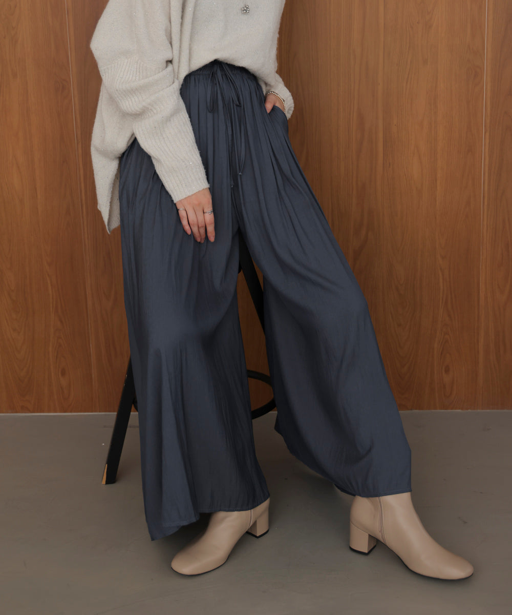 ギャザーウエストワイドパンツ
