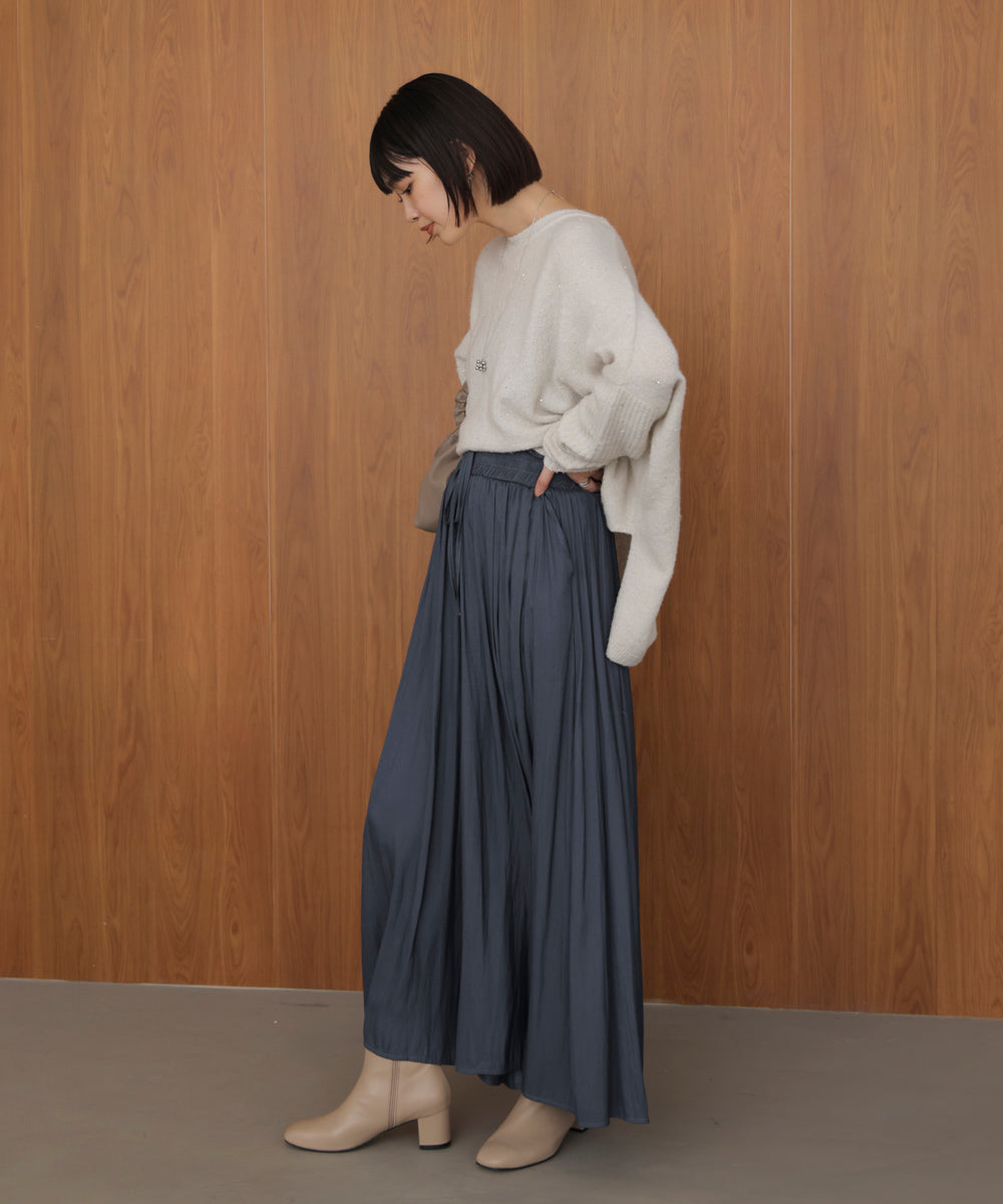 デッサンドモード ブラウンギャザーワイドパンツ ROUND GATHER WIDE PT