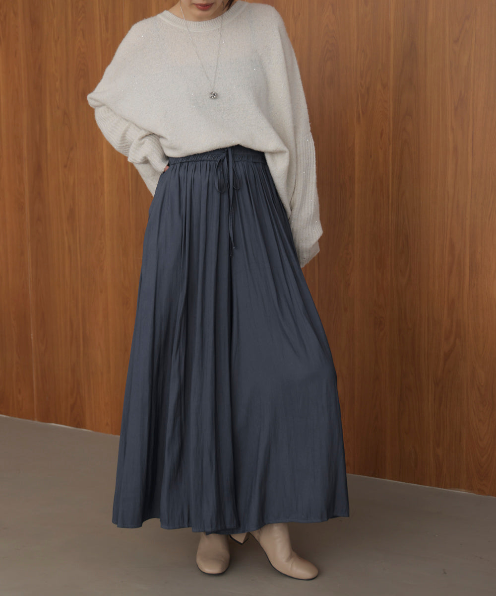 ギャザーウエストワイドパンツ