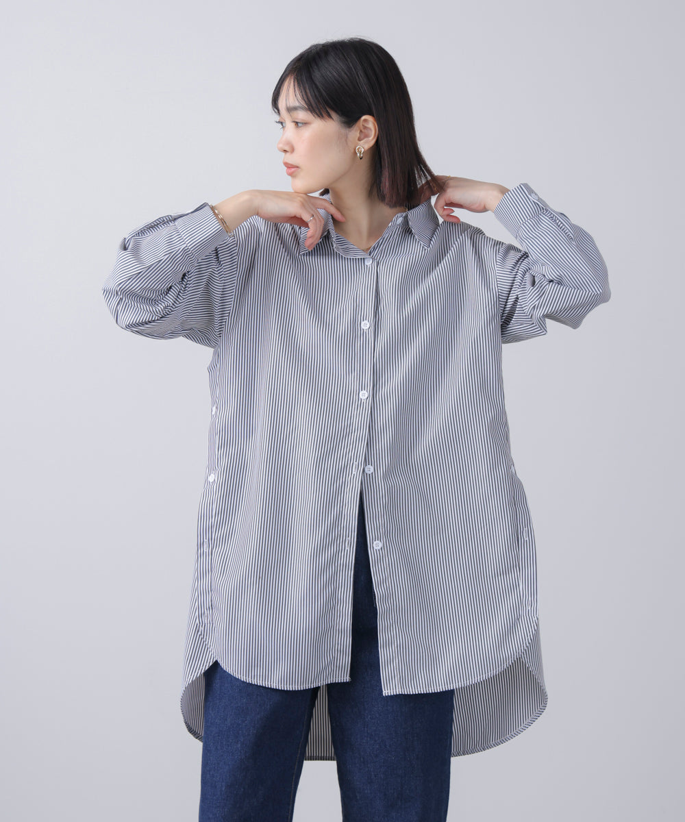 ストライプシャツチュニック