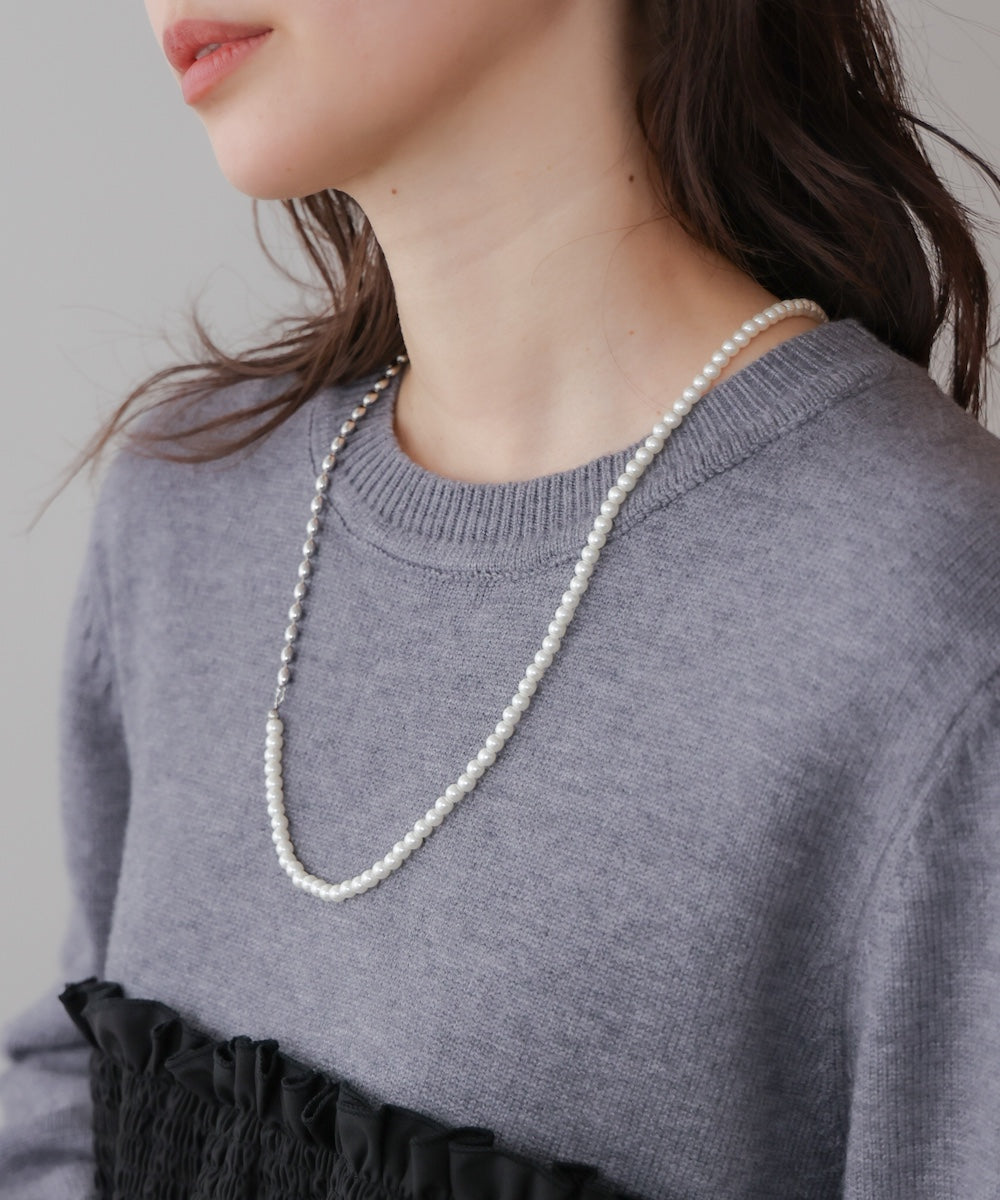 パール＊メタルロングネックレス