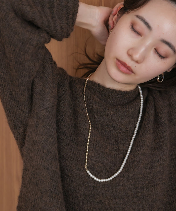 パール＊メタルロングネックレス