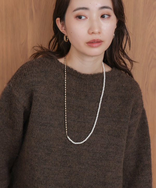 パール＊メタルロングネックレス