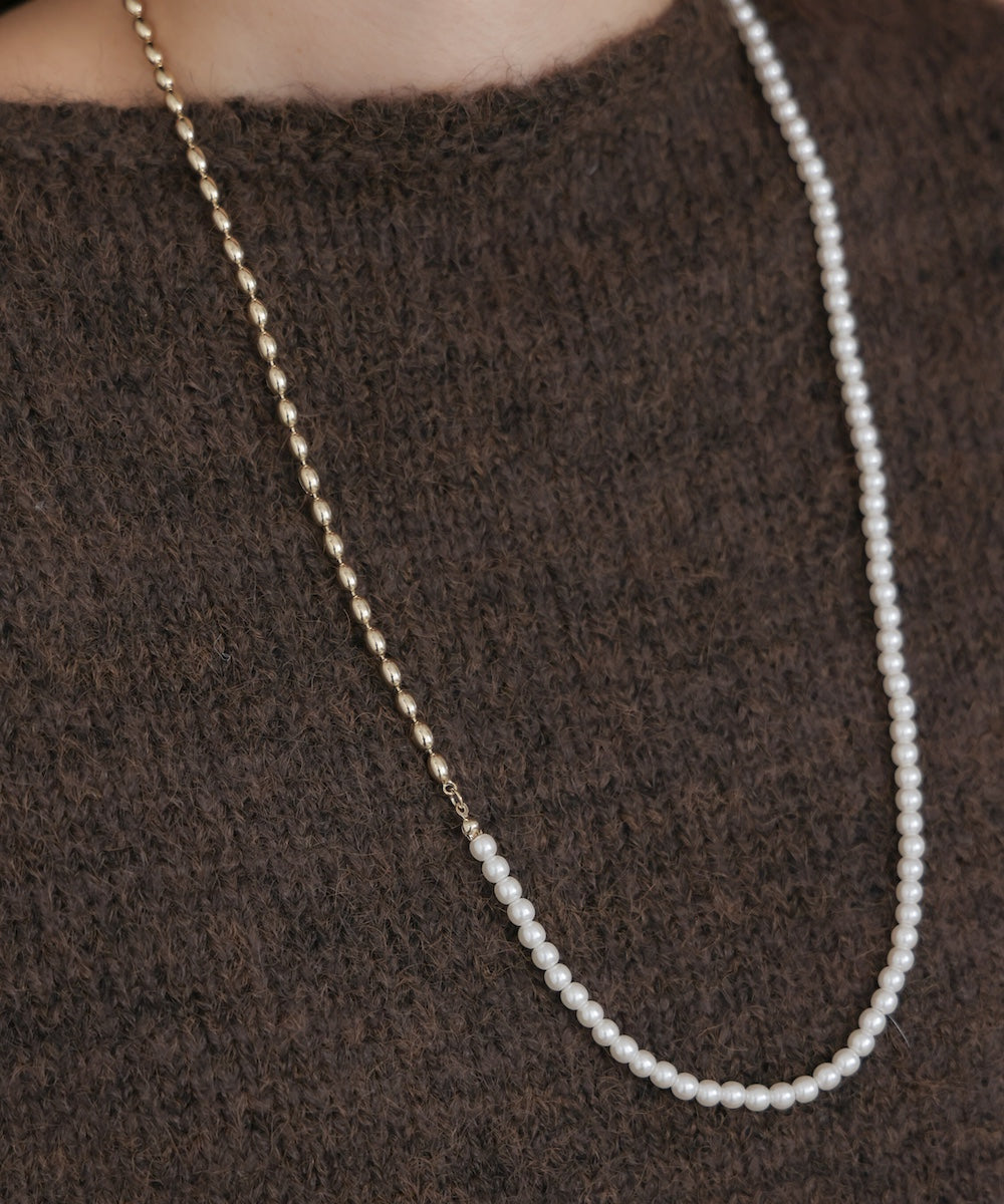 パール＊メタルロングネックレス