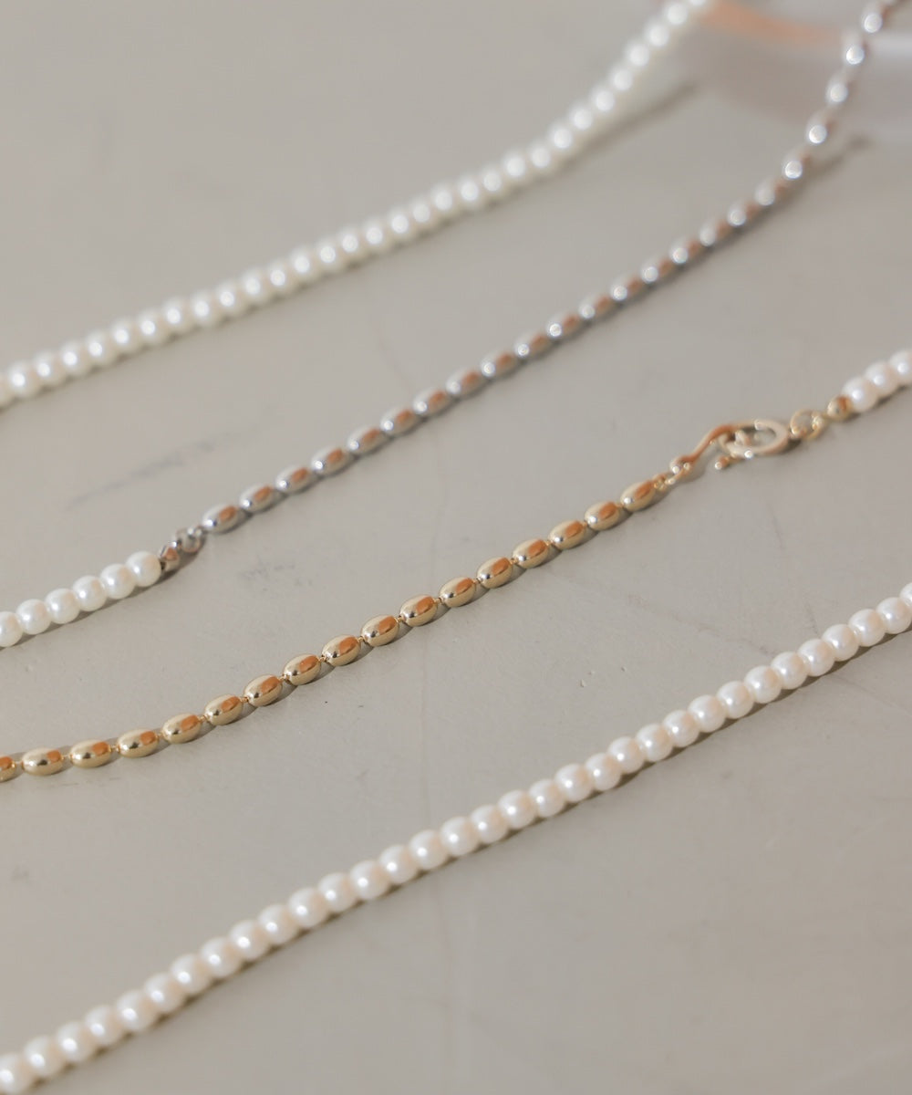 パール＊メタルロングネックレス