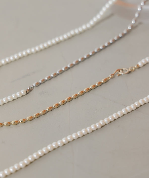 パール＊メタルロングネックレス