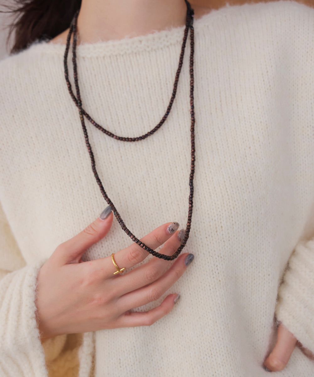 ビーズフリーネックレス