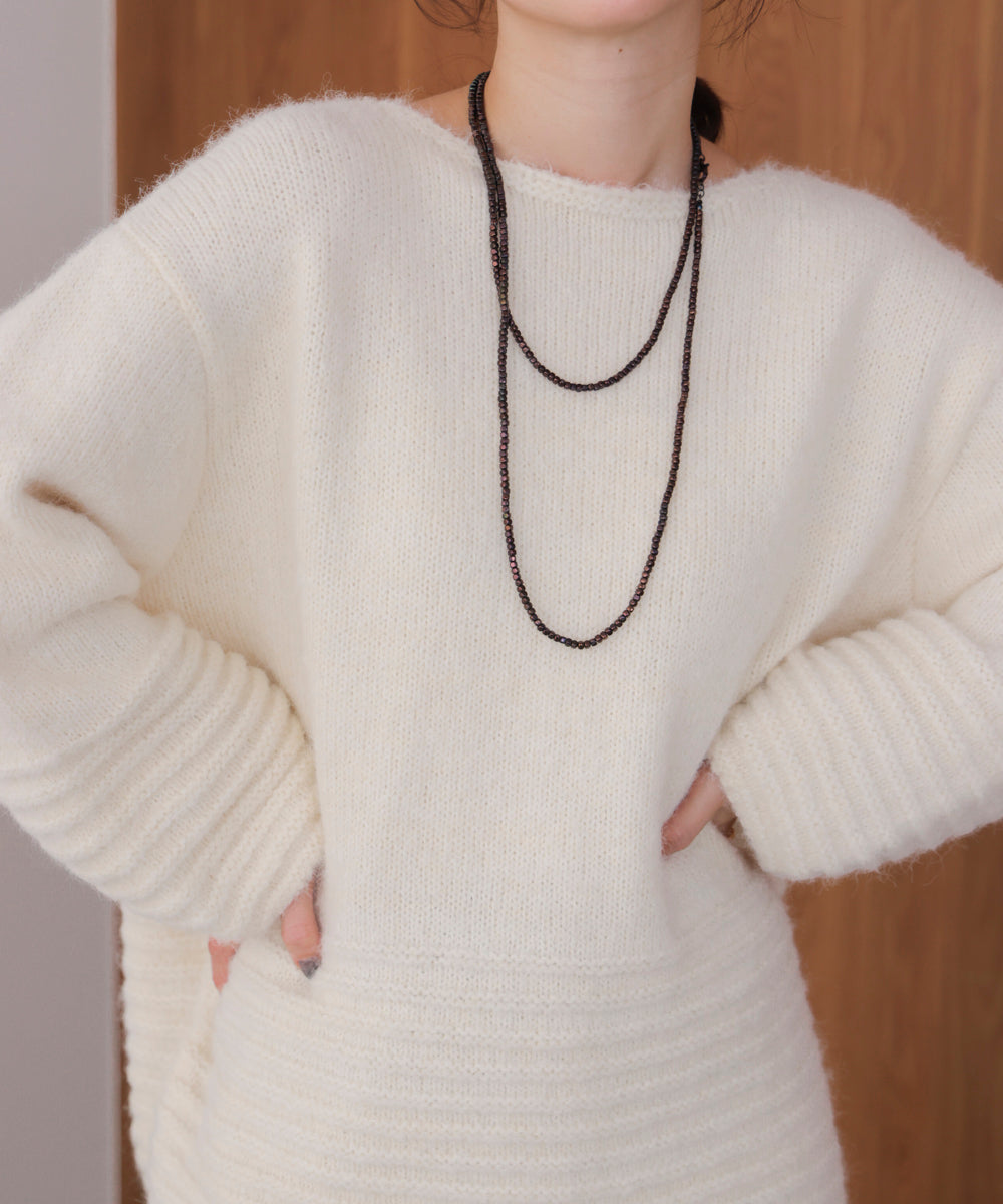 ビーズフリーネックレス