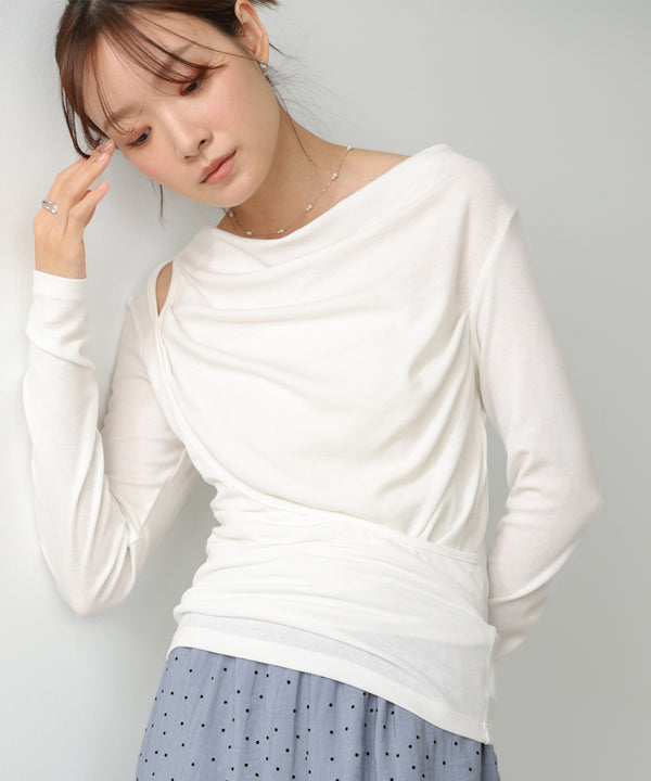 カシュクールレイヤードトップス
