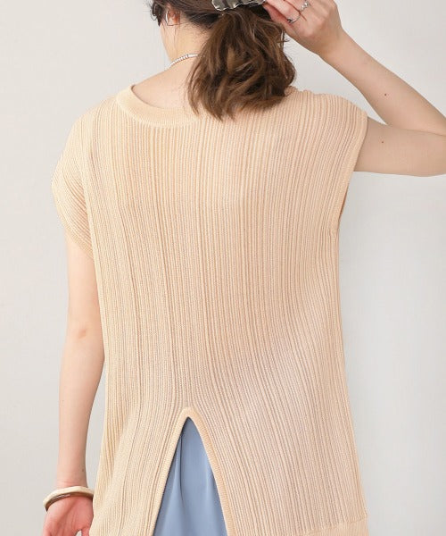 Bab ２ｗａｙランダムリブスリットニットトップス