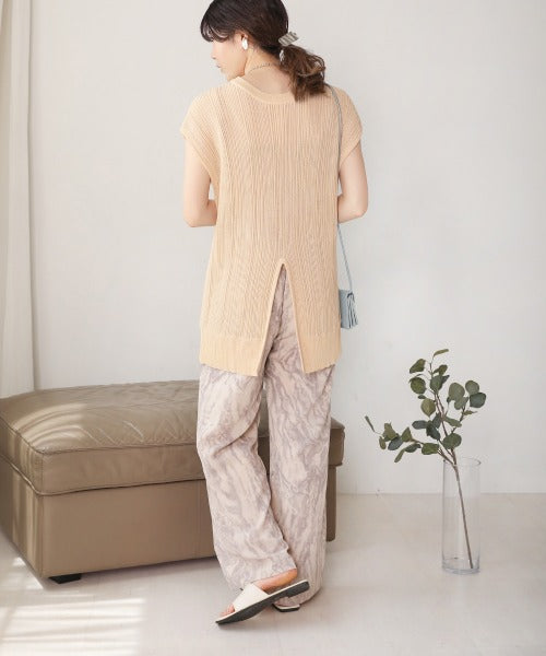 Bab ２ｗａｙランダムリブスリットニットトップス